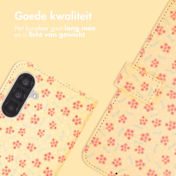 imoshion Design Bookcase Samsung Galaxy A36 - Sunny Yellow Petite Flowers