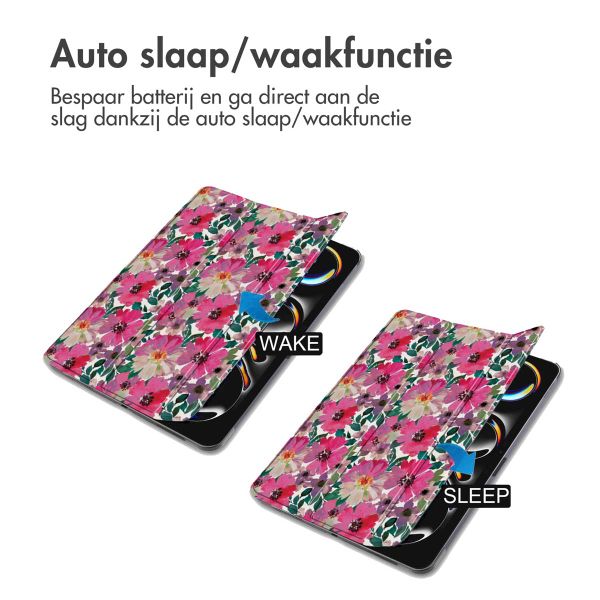 imoshion Design Trifold Bookcase Apple iPad Pro 13 (2025) M5 / (2024) M4 - Floral Water Color