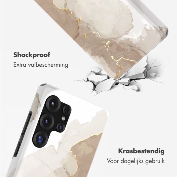 Selencia Vivid Backcover Samsung Galaxy S25 Ultra - Marble Light Brown
