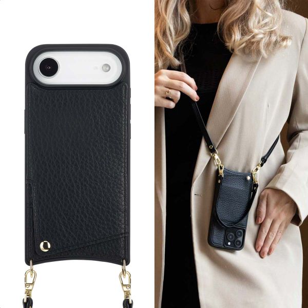 Selencia Nova Phone Case with Cord and Card Holder Apple iPhone Air - Black