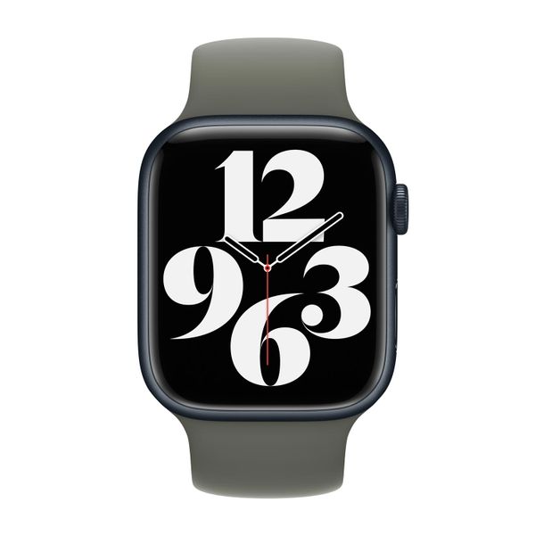Apple Siliconen solobandje Apple Watch Series 1 - 9 / SE (38/40/41 mm) | Series 10 / 11 (42 mm) - Maat 1 - Olive