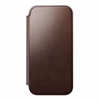 Nomad Modern Horween Leather Folio Bookcase met MagSafe Apple iPhone 17 Pro Max - Rustic Brown
