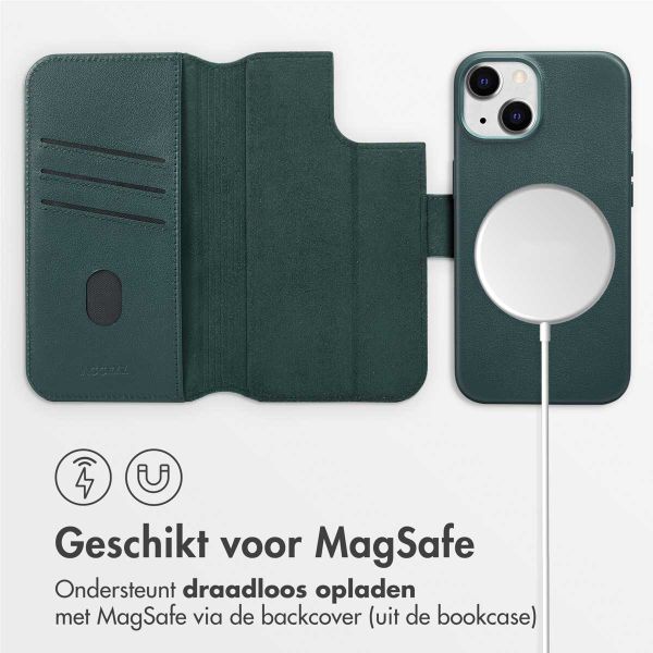 Accezz Leather Bookcase 2-in-1 met MagSafe Apple iPhone 14 - Cedar Green