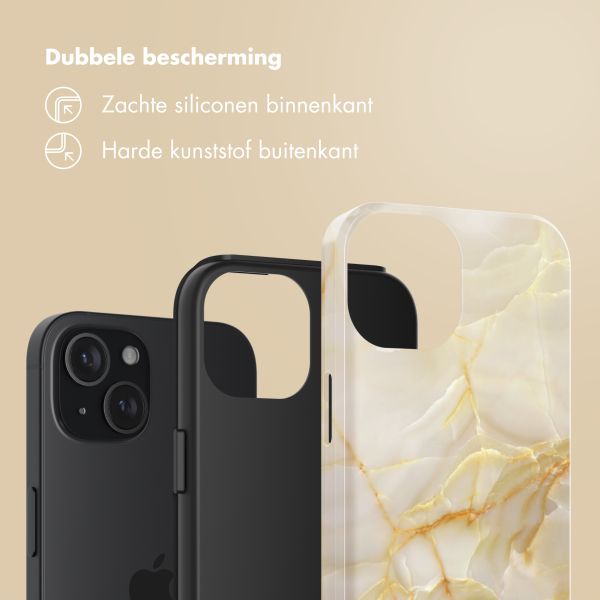 Selencia Vivid Backcover Apple iPhone 15 - Golden Beige Marble