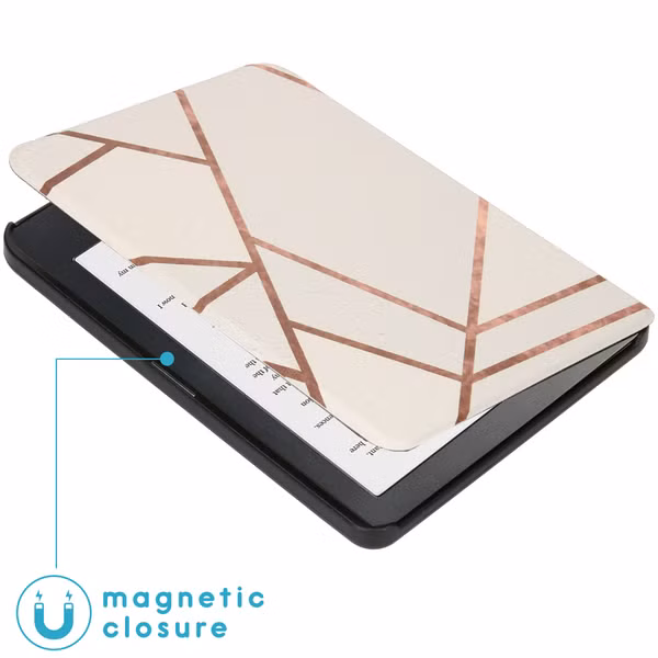 imoshion Design Slim Hard Case Bookcase Kobo Clara HD - White Graphic