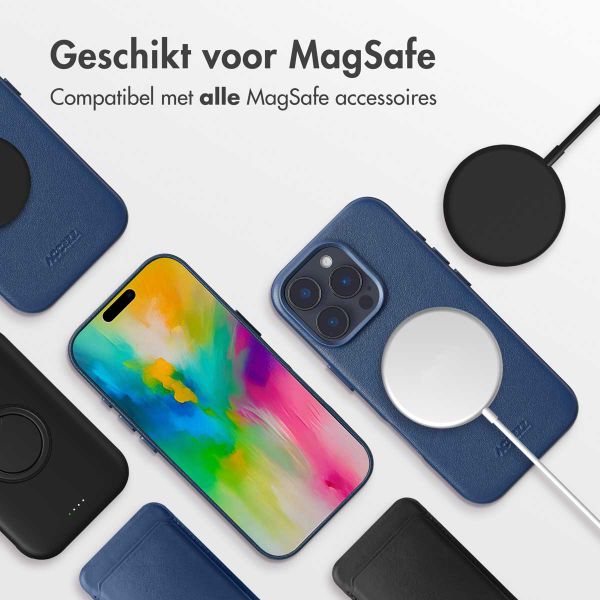 Accezz MagSafe Leather Backcover Apple iPhone 16 Pro - Nightfall Blue