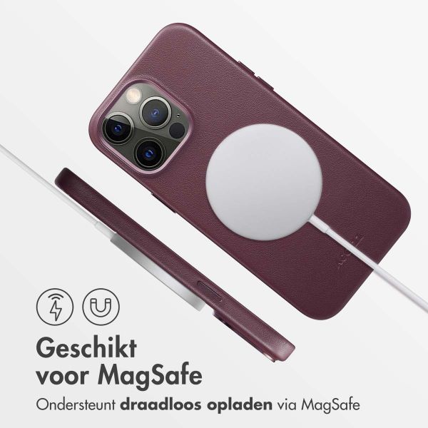 Accezz MagSafe Leather Backcover iPhone 15 Pro Max - Heath Purple