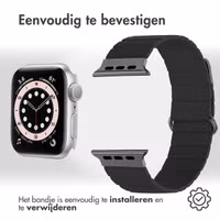 imoshion Magnetisch lederen bandje Apple Watch Series 1 t/m 9 / SE (38/40/41 mm) | Series 10 / 11 (42 mm) - Zwart