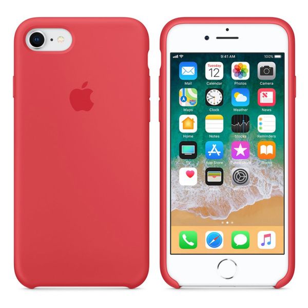 Apple Silicone Backcover Apple iPhone SE (2022 / 2020) / 8 / 7 - Red Raspberry