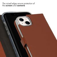 Selencia Genuine Leather Book Case Apple iPhone 14 Plus - Light Brown