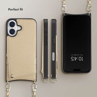 Selencia Nova Phone Case with Cord and Card Holder Apple iPhone 16 - Beige