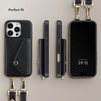 Selencia Sera Phone Case with Cord and Envelope Card Holder Apple iPhone 16 Pro - Black