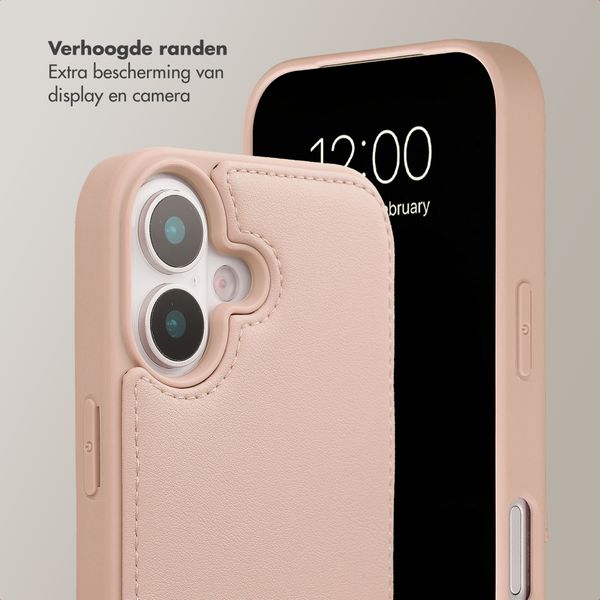 Selencia Nova Telefoonhoes met Koord en Pashouder Apple iPhone 16 - Dusty Rose