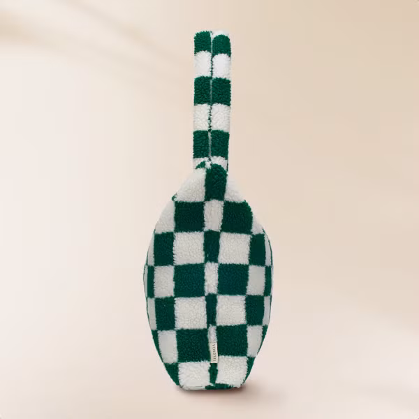 Selencia Zaya Tote Bag - Teddy Laptoptas 16 inch - Checkered Green