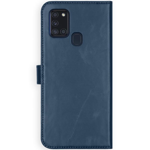 Selencia Echt Leren Bookcase Samsung Galaxy A21s - Blauw