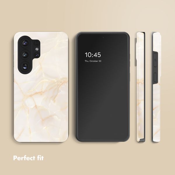 Selencia Vivid Back Cover Samsung Galaxy S26 Ultra - Golden Beige Marble