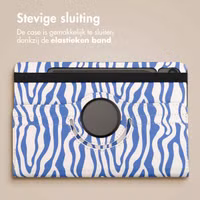 imoshion 360° Draaibare Design Bookcase Samsung Galaxy Tab S10 Lite / S10 FE / S9 FE - White Blue Stripes