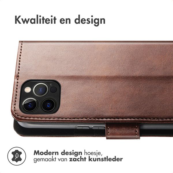 imoshion Luxe Bookcase iPhone 12 / 12 Pro - Donkerbruin
