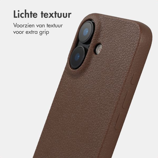 imoshion Texture Backcover Apple iPhone 16 - Donkerbruin