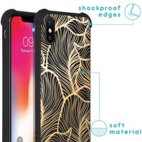 imoshion Design hoesje met koord iPhone X / Xs - Bladeren - Goud