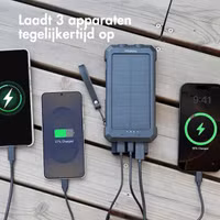 imoshion Solar Powerbank met Zonnepaneel - Quick Charge en Power Delivery - 20.000 mAh - Zwart