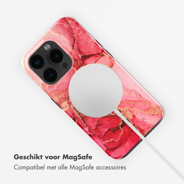 Selencia Vivid Tough Backcover met MagSafe iPhone 15 Pro Max - Rosy Marble