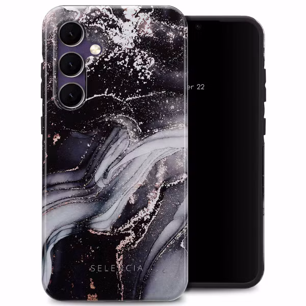 Selencia Vivid Backcover Samsung Galaxy S24 FE - Chic Marble Black