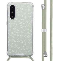 imoshion Design hoesje met koord Samsung Galaxy A36 - Smoke Green Flowers