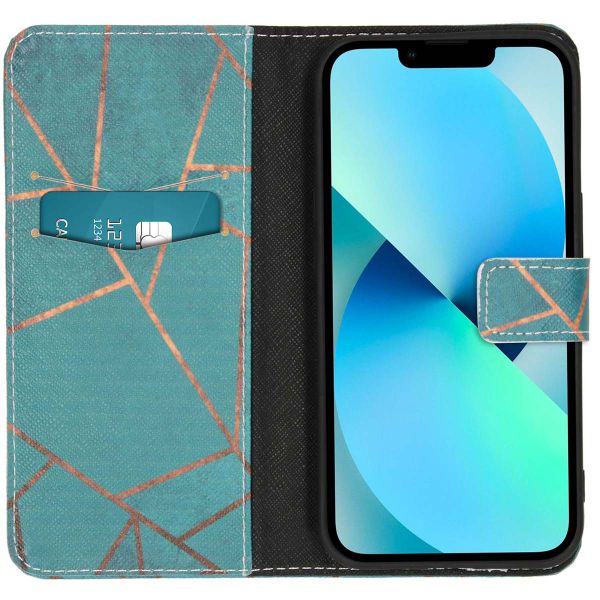 imoshion Design Softcase Bookcase iPhone 13 - Blue Graphic