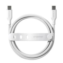 Empower by PanzerGlass Racing USB-C naar USB-C Oplaadkabel - 240W - 2 meter - Silver White