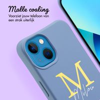 Gepersonaliseerd Color Backcover MagSafe met afneembaar koord en letter  iPhone 13 - Ash Blue