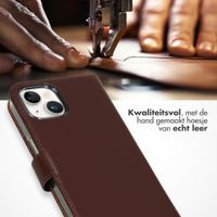 Selencia Echt Lederen Bookcase iPhone 15 Plus - Bruin