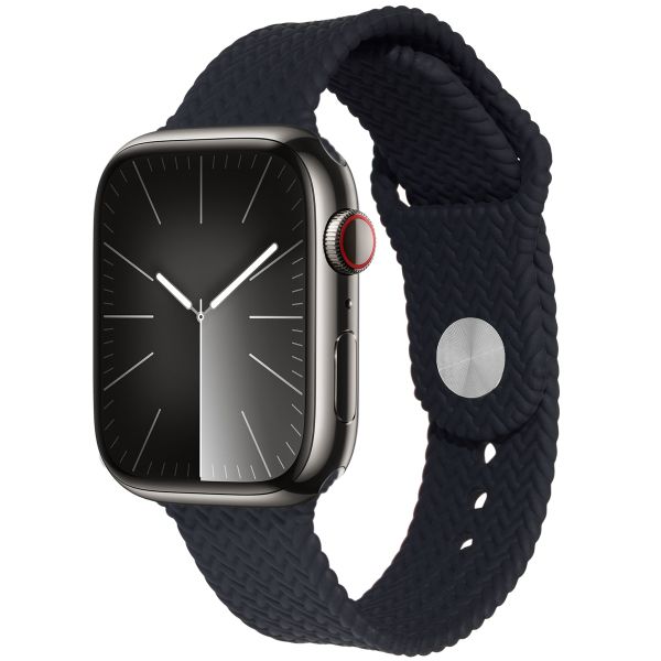 imoshion Siliconen geweven bandje Apple Watch Series 1 t/m 10 / SE / Ultra (2) (44/45/46/49 mm) - Zwart