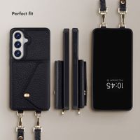 Selencia Sera Phone Case with Cord and Envelope Card Holder Samsung Galaxy A27 (5G) - Black