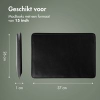 Accezz Leather Laptop hoes Apple MacBook 15 inch - Laptopsleeve - Zwart