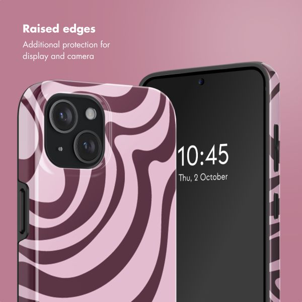 Selencia Vivid Back Cover with MagSafe Apple iPhone 15 - Wavy Swirl Pink Plum