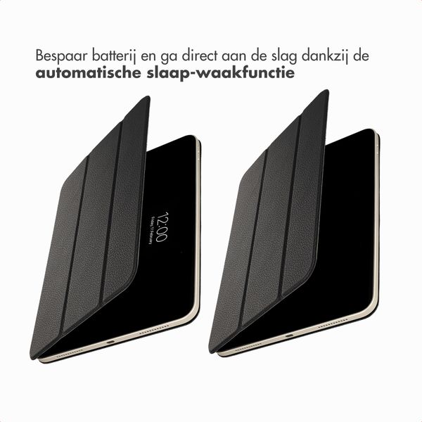 Accezz Leather Trifold Bookcase Apple iPad 11 (2025) 11 inch A16 / iPad 10 (2022) 10.9 inch - Zwart