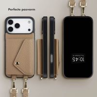 Selencia Sera Telefoonhoes met Koord en Envelop Pashouder Apple iPhone 18 Pro / 17 Pro - Taupe