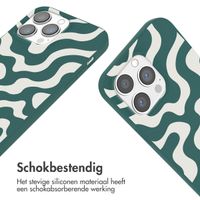 imoshion Siliconen design hoesje met koord iPhone 13 Pro Max - Petrol Green Groovy