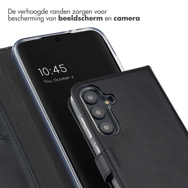 Selencia Echt Leren Bookcase Samsung Galaxy S24 FE - Zwart