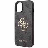 Guess 4G Metal Logo Backcover Apple iPhone 15 - Grijs