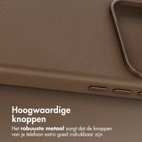Accezz MagSafe Leather Backcover Apple iPhone 18 Pro / 17 Pro - Coffee Brown