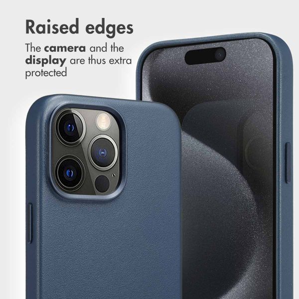 Accezz 2-in-1 Leather Bookcase with MagSafe Apple iPhone 15 Pro Max - Nightfall Blue