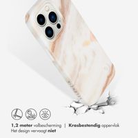 Selencia Aurora Fashion Backcover iPhone 14 Pro - Duurzaam hoesje - 100% gerecycled - Wit Marmer