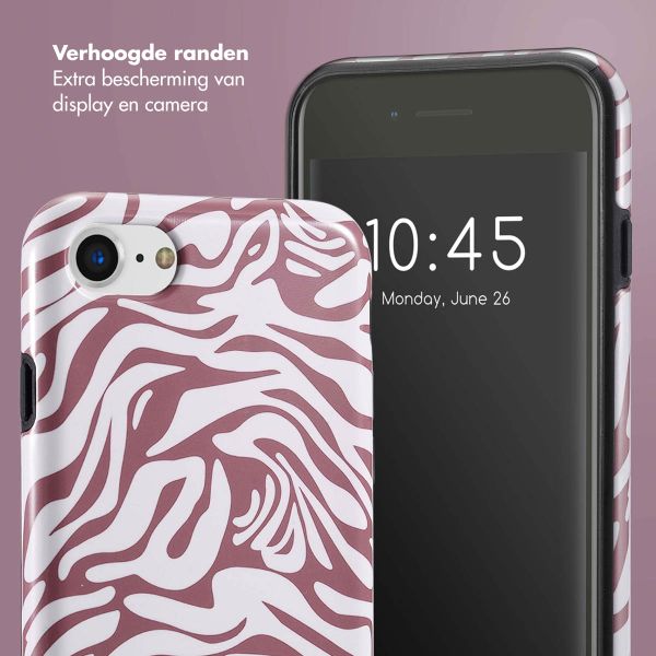 Selencia Vivid Tough Backcover iPhone SE (2022 / 2020) / 8 / 7 / 6(s) - Trippy Swirl Dark Rose