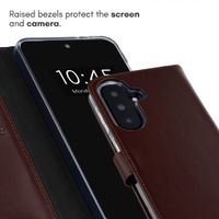 Selencia Genuine Leather Book Case Samsung Galaxy A37 (5G) - Dark Brown