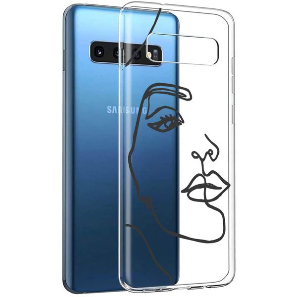 imoshion Design hoesje Samsung Galaxy S10 - Abstract Gezicht - Zwart