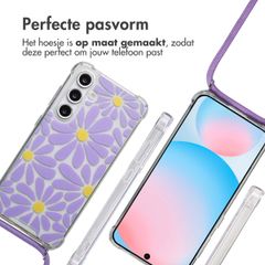 imoshion Design hoesje met koord Samsung Galaxy S24 FE - Tropical Violet Flowers Connect