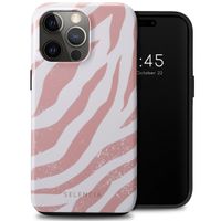 Selencia Vivid Tough Backcover iPhone 15 Pro Max - Colorful Zebra Old Pink