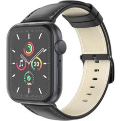 imoshion Classic lederen bandje Apple Watch Series 1 t/m 9 / SE (38/40/41 mm) | Series 10 / 11 (42 mm) - Zwart